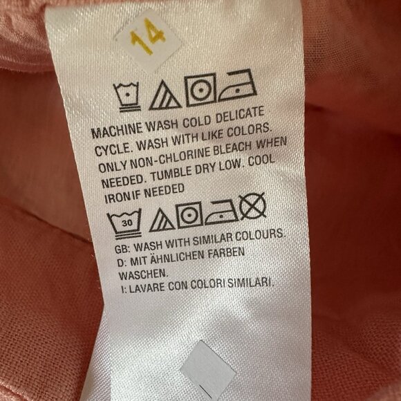 Denim & Co Canyon Retreat Oasis Midi Skirt Medium Linen Embroidered - Picture 7 of 10